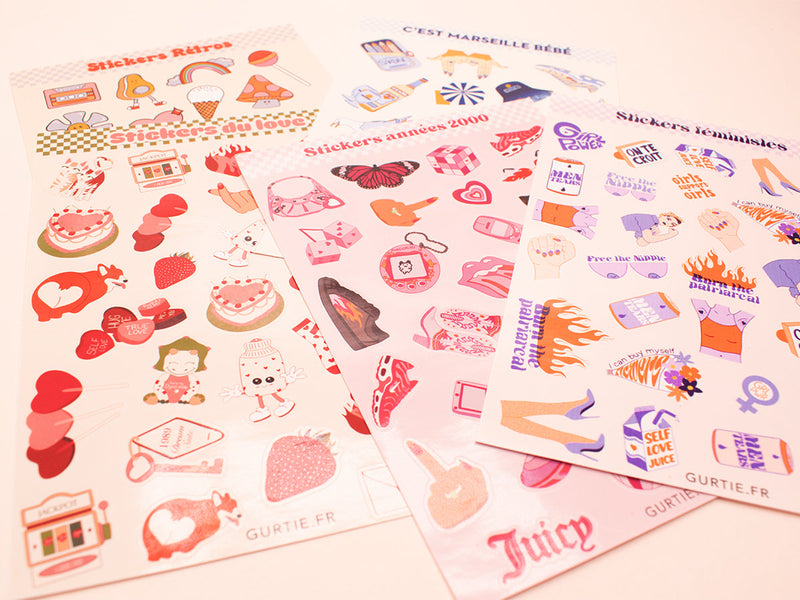 Planches de stickers — Gurtie Studio