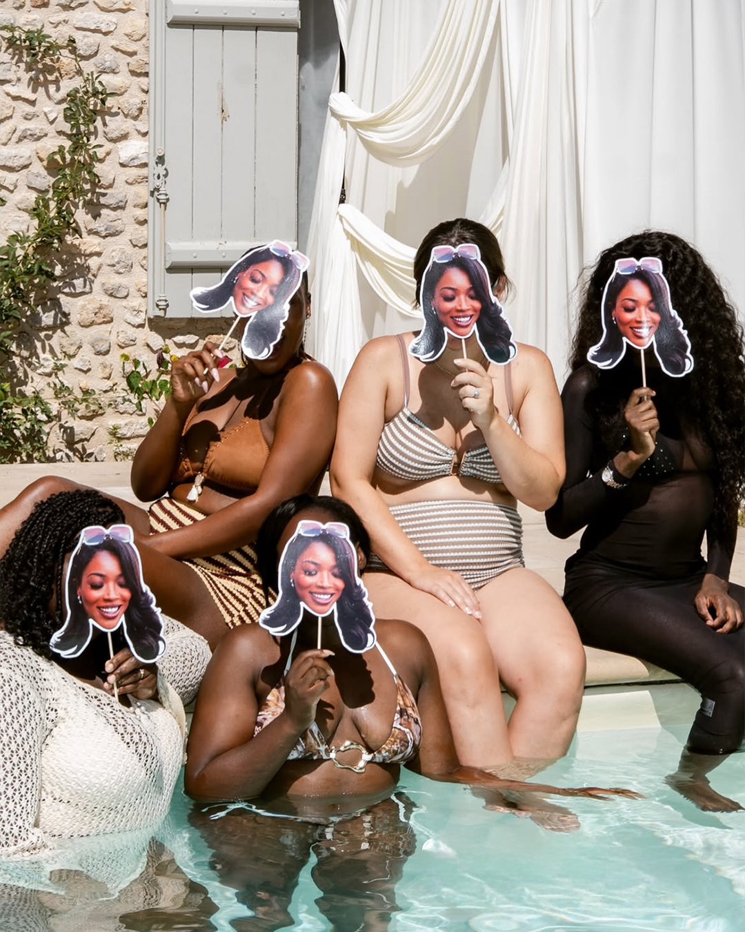 Têtes photobooth personnalisées sur bâton
