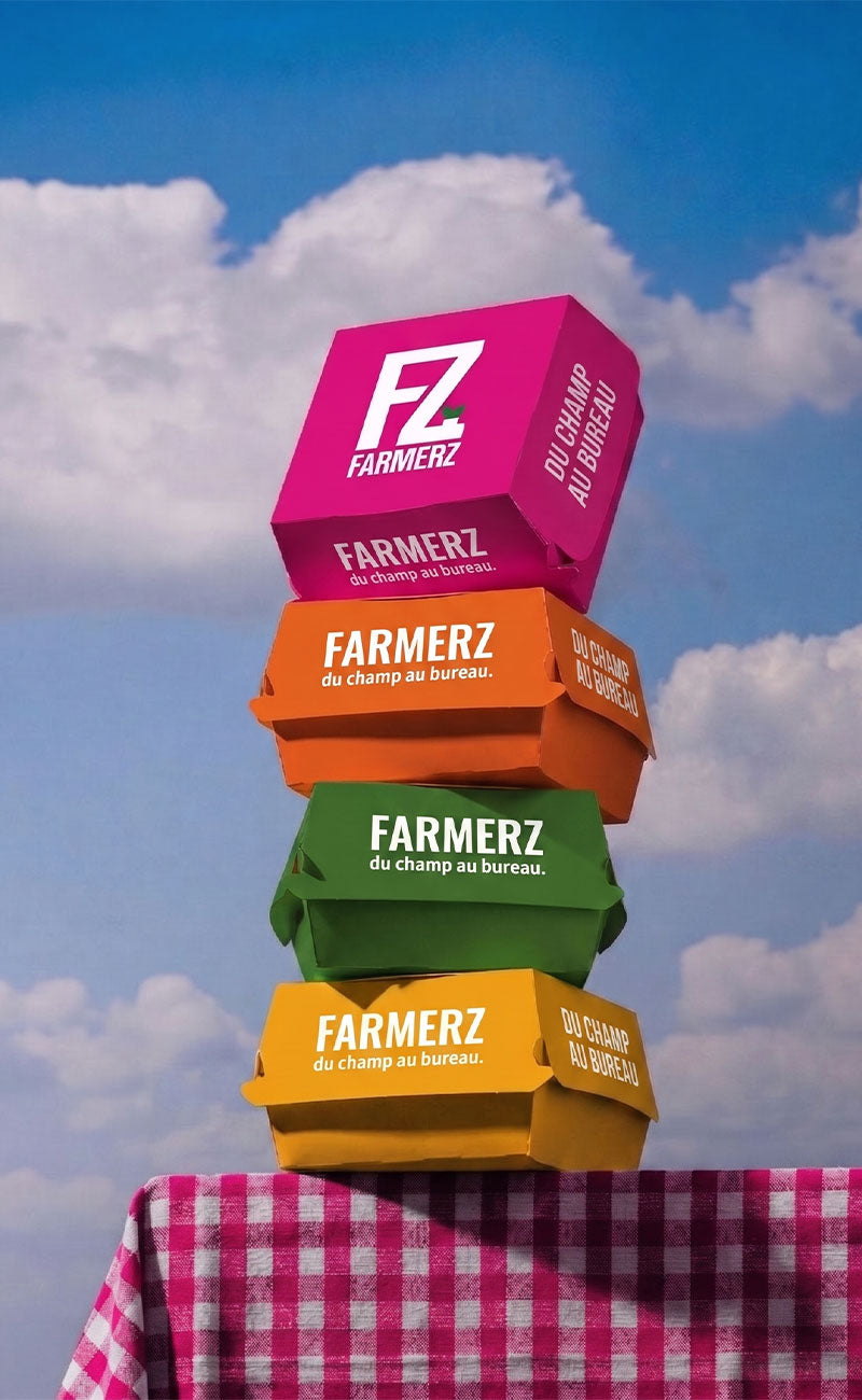 4 boites a buger en carton Farmerz