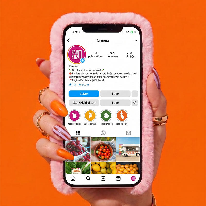 Profil instagram Farmerz dans téléphone