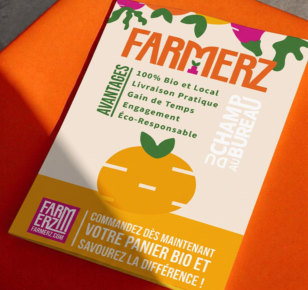 Flyer Farmerz posé sur une chaise orange