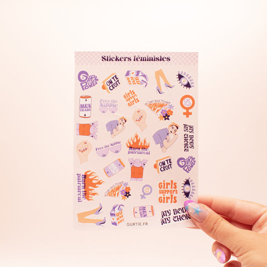 Planche de stickers Féministe