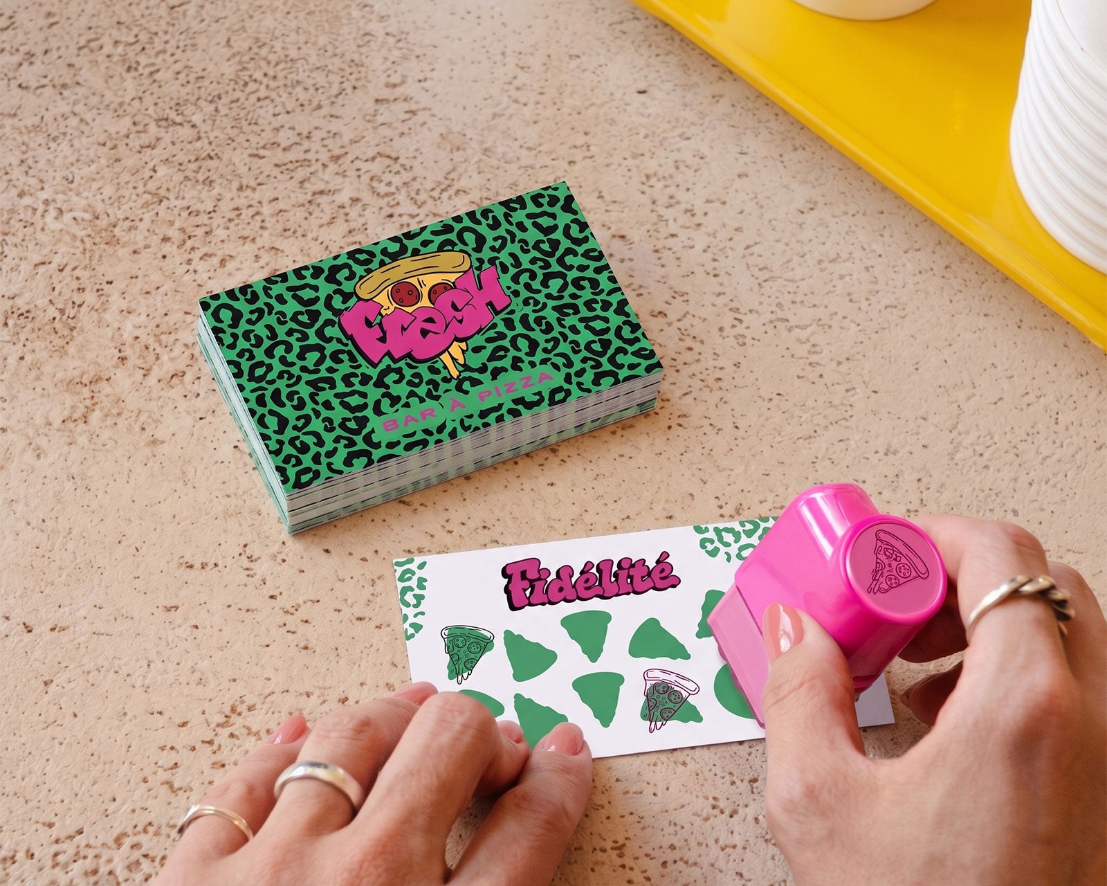 Carte de fidélité Fresh pizza recto verso, tamponné