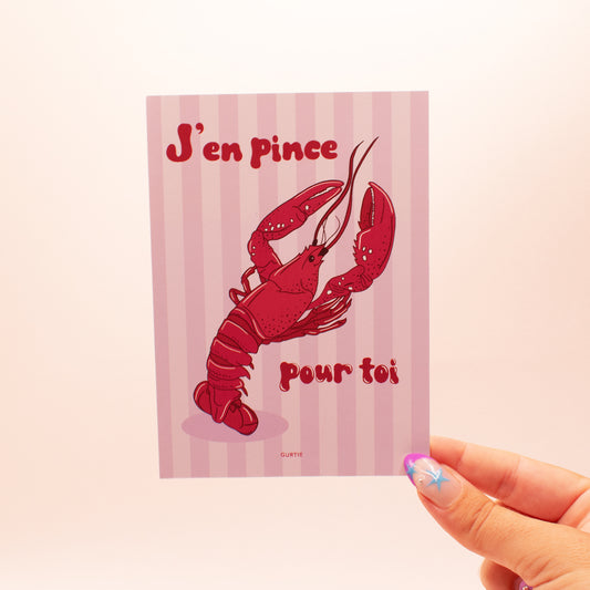 Carte de voeux J'en pince pour toi