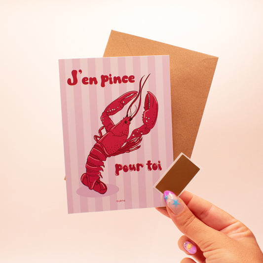 Carte de voeux J'en pince pour toi