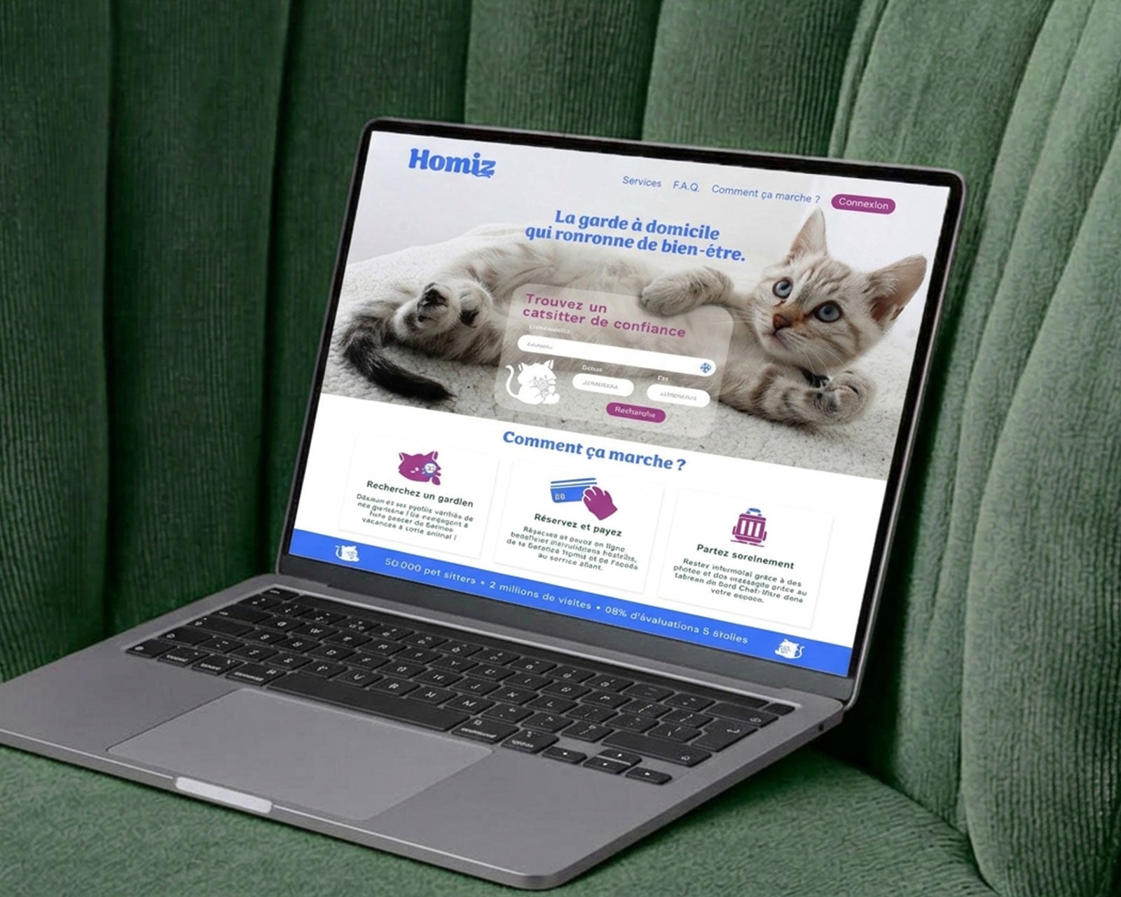 Home page du site internet Homiz