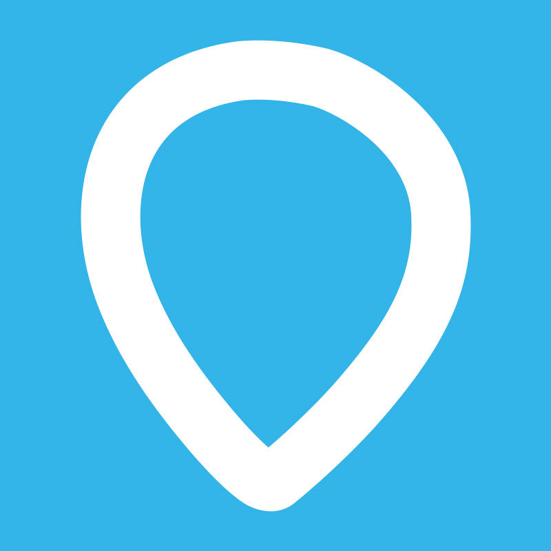 Repere du logo homy, monochrome blanc sur bleu
