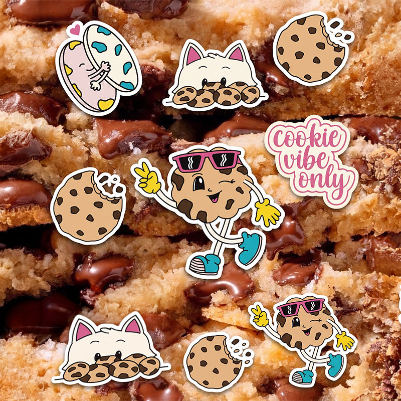 Stickers Let's Dough sur un fond de pâte à cookie