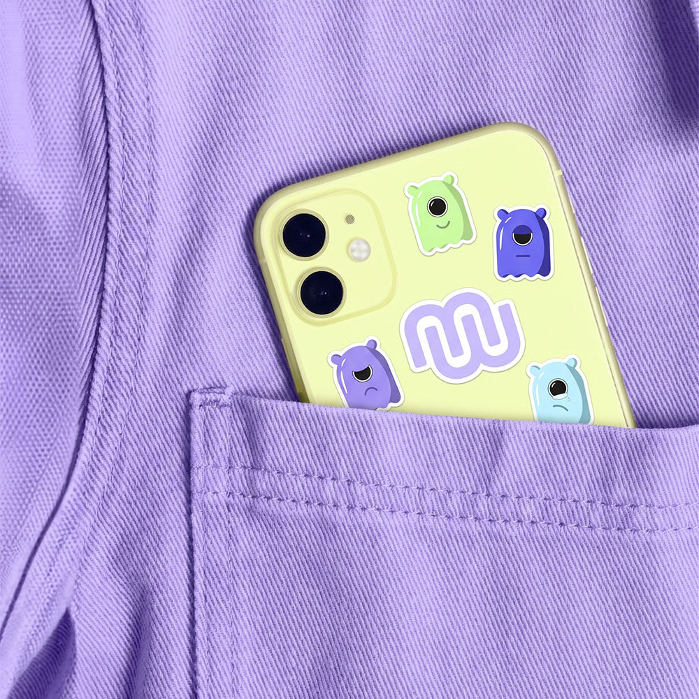 Stickers moodflow sur une coque de téléphone jaune