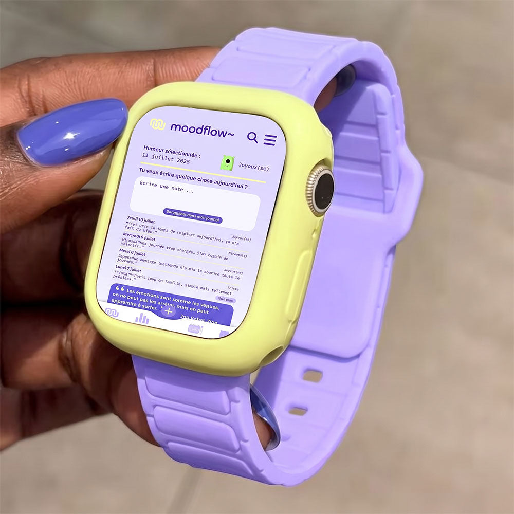 Montre connectée avec l'application Moodflow.