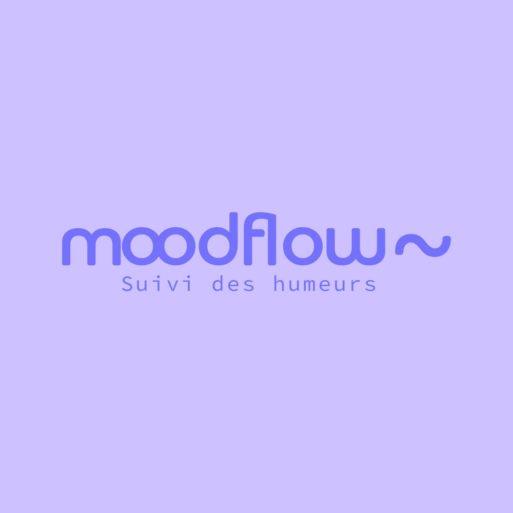 Logo principal Moodflow avec baseline sur fond violet