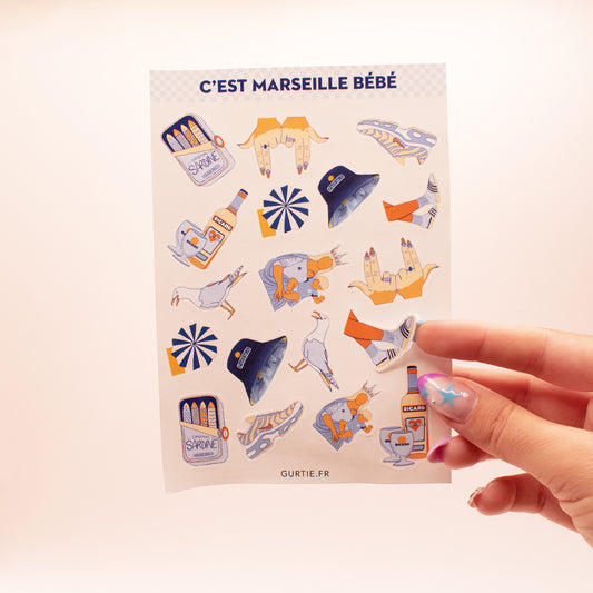 Planche de stickers Marseille