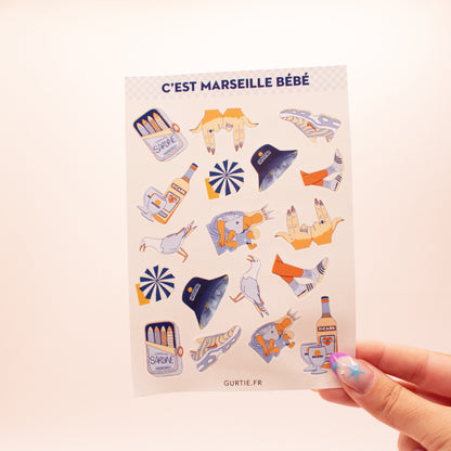 Planche de stickers Marseille