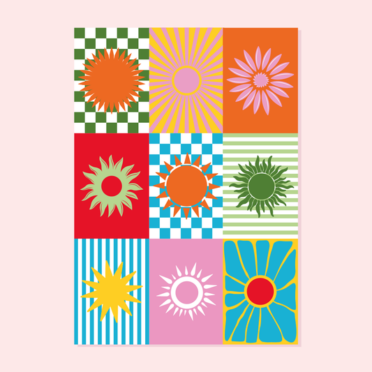 Affiche « Soleils en série » – Tirage d'art illustré