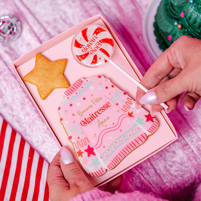 Coffret sablé personnalisé et sucette — Noël, Tata Paulette