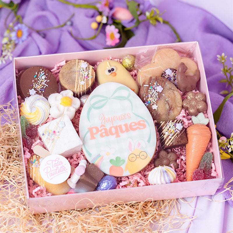 Box mignardises avec sablé imprimé — Pâques, Tata Paulette