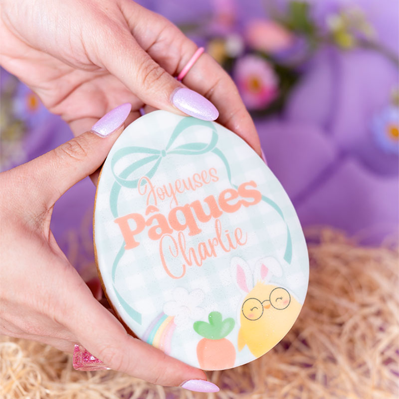 Big sablé oeuf de Pâques imprimé, Tata Paulette